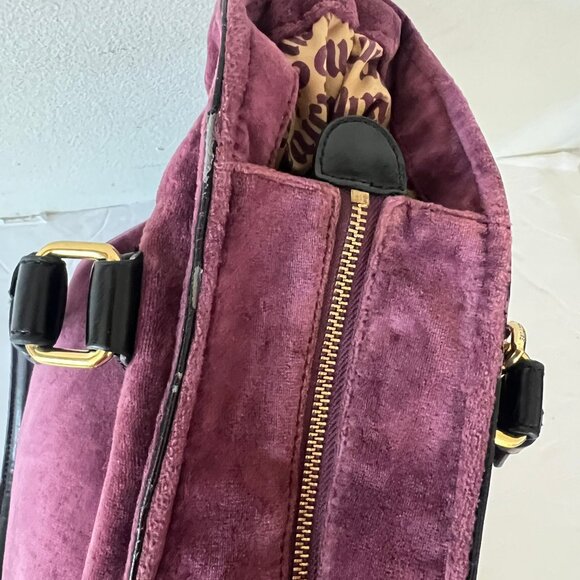 Y2K JUICY COUTURE VELOUR CLOTH EMBROIDERED OVERSIZED SATCHEL BAG - Picture 8 of 11